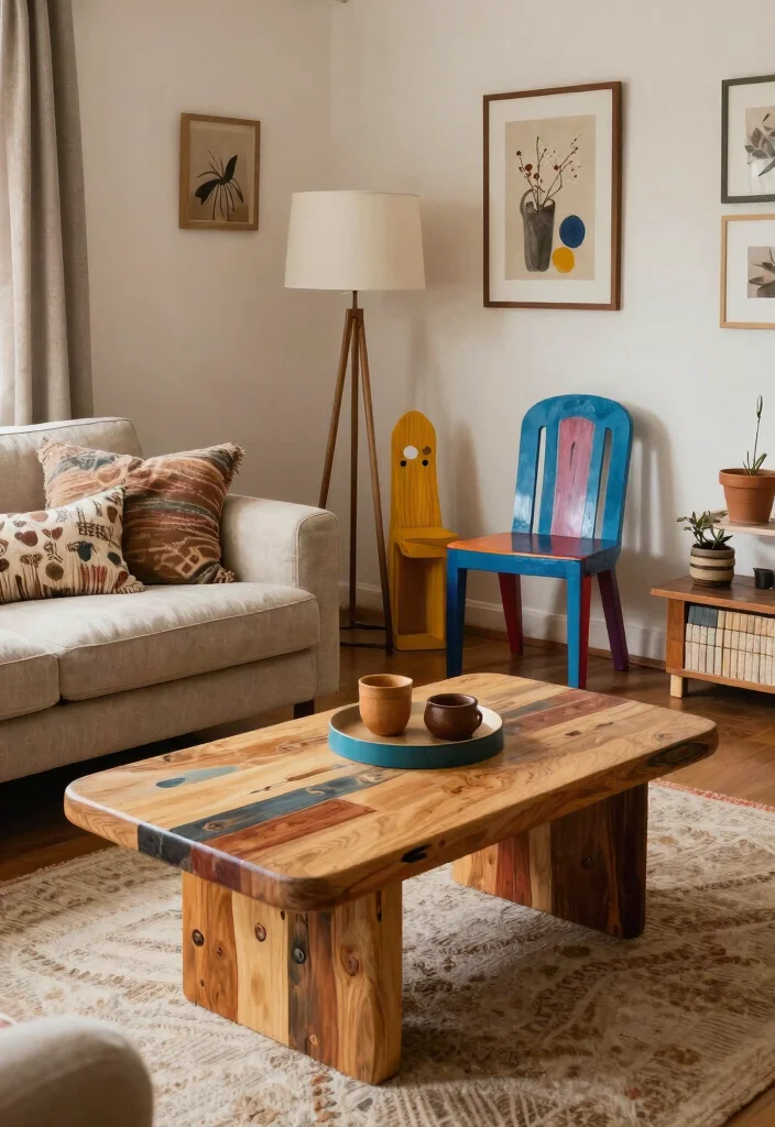 30 Living Room Decor Ideas for Wall Shelf Couch TV Stand and Sideboard Styling - 25. Upcycling Furniture for Unique Decor 1