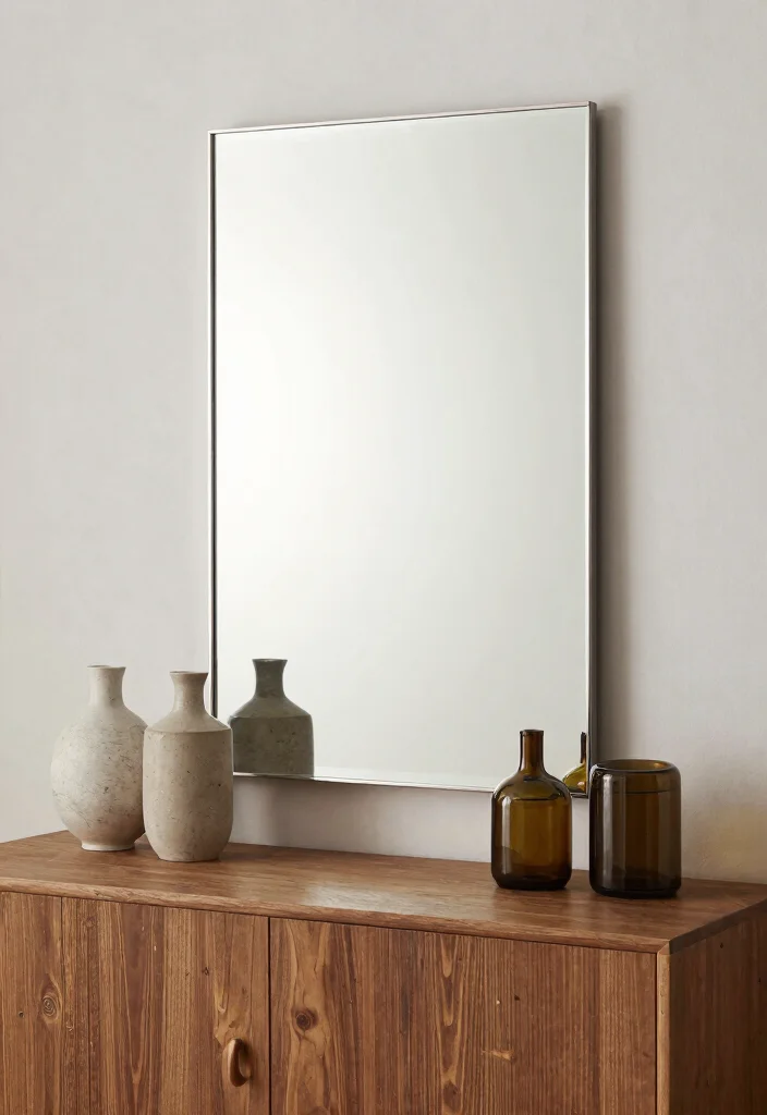 30 Living Room Sideboard Decor Ideas for a Styled Elegant Space - 12. The Power of Mirrors 1