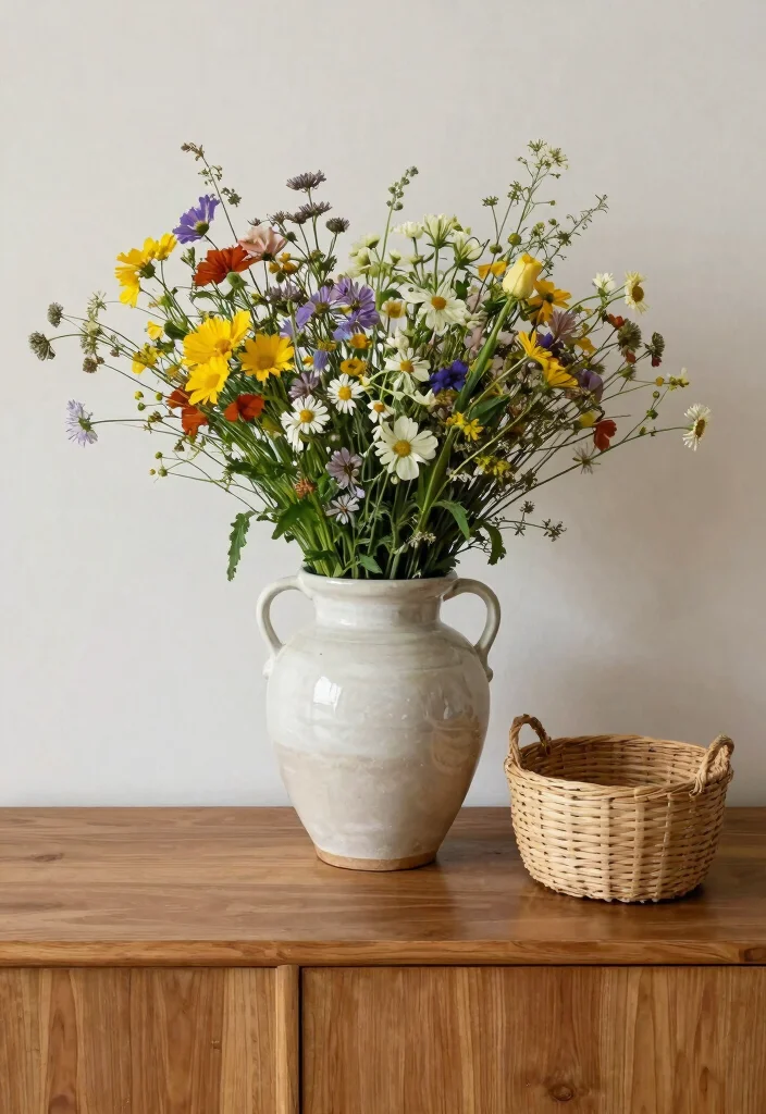 30 Living Room Sideboard Decor Ideas for a Styled Elegant Space - 13. Highlight Local Finds 1