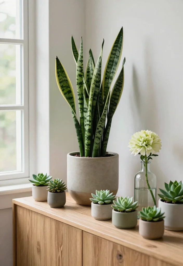 30 Living Room Sideboard Decor Ideas for a Styled Elegant Space - 2. Incorporate Greenery 1