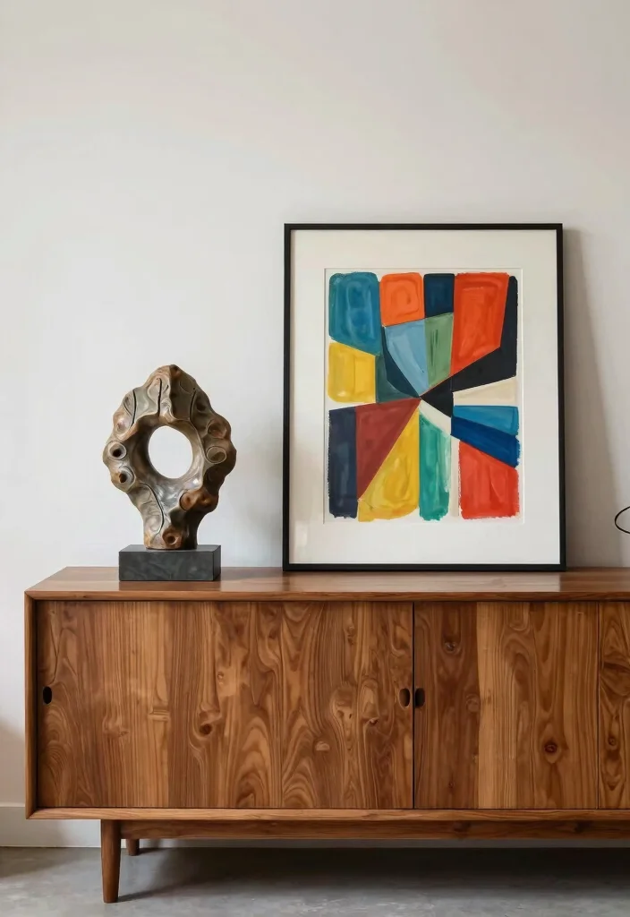 30 Living Room Sideboard Decor Ideas for a Styled Elegant Space - 30. Create a Conversation Starter 1