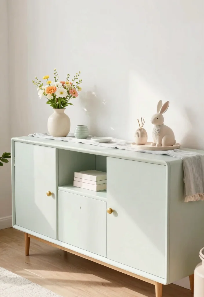 30 Living Room Sideboard Decor Ideas for a Styled Elegant Space - 5. Seasonal Decor Swaps 1