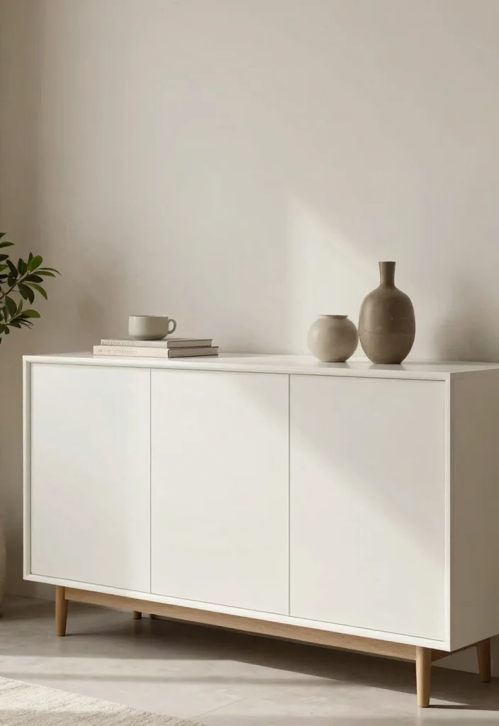 30 Living Room Sideboard Decor Ideas for a Styled Elegant Space - 8. Simple Color Palettes 1