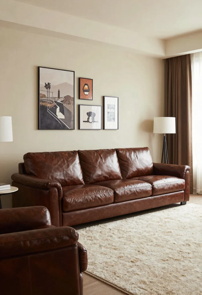 30 Men Apartment Living Room Decor Ideas for Masculine Style - 10. Leather Furniture 1
