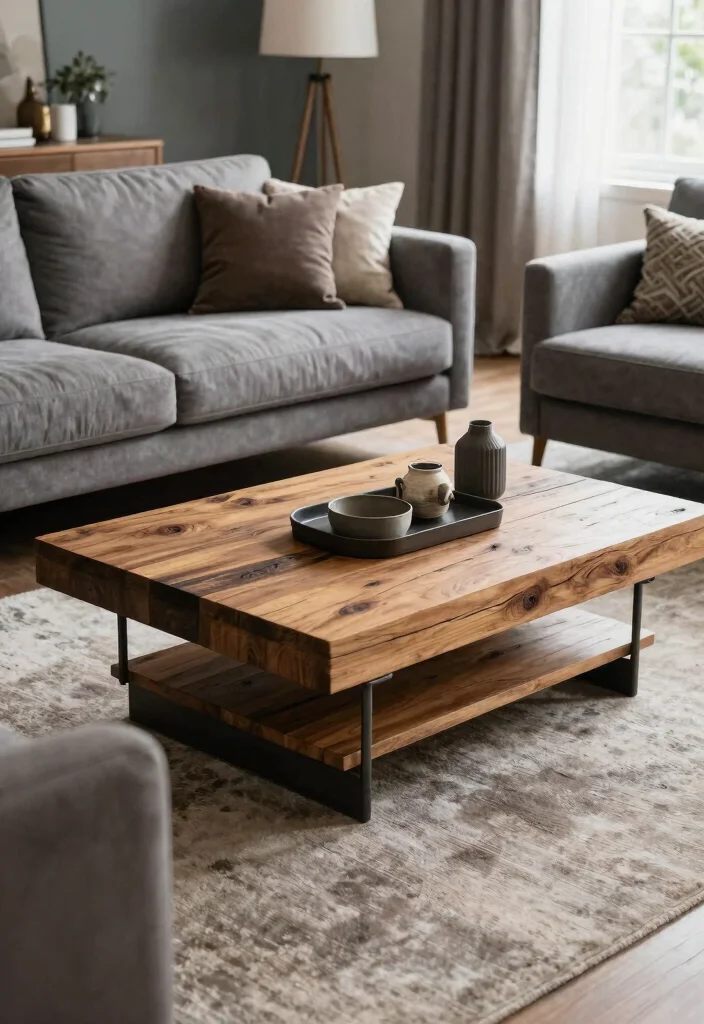 30 Men Apartment Living Room Decor Ideas for Masculine Style - 14. Unique Coffee Tables 1