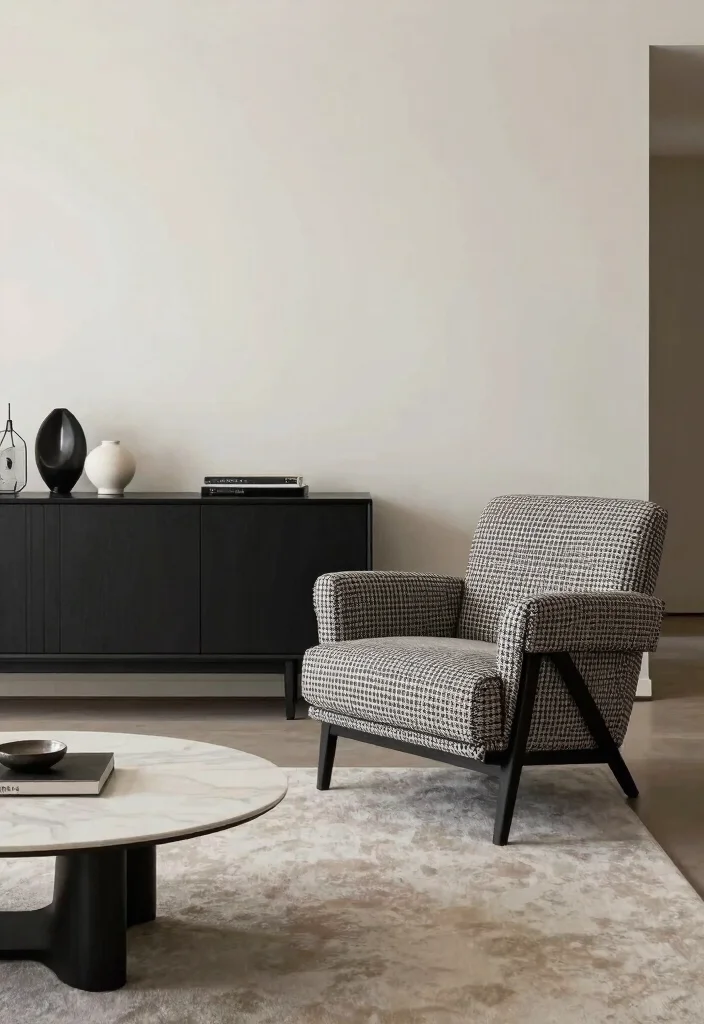 30 Men Apartment Living Room Decor Ideas for Masculine Style - 17. Statement Furniture Pieces 1