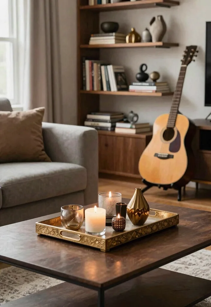 30 Men Apartment Living Room Decor Ideas for Masculine Style - 18. Accessories with Personality 1