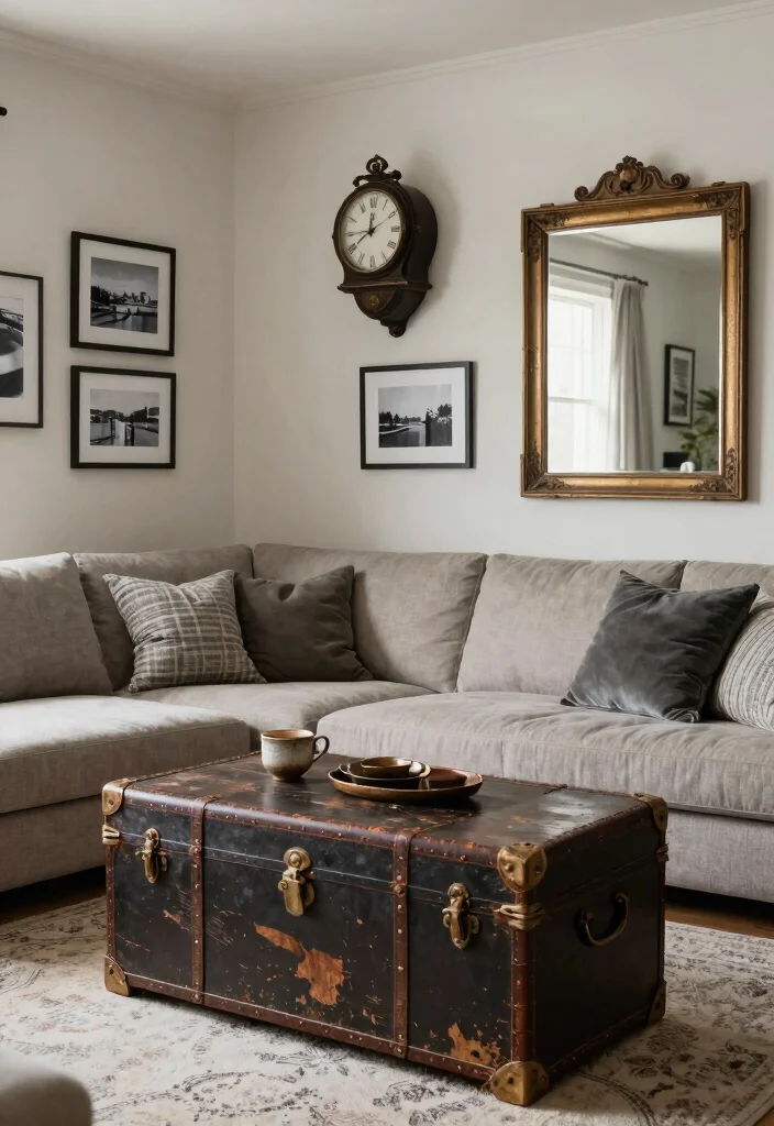 30 Men Apartment Living Room Decor Ideas for Masculine Style - 6. Vintage Accents 1