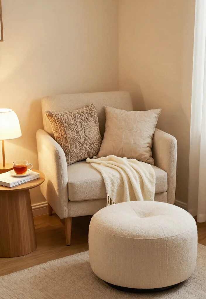 30 Ottoman Decor Living Room Ideas for a Cozy Styled Space - 15. Cozy Corner Nooks 1