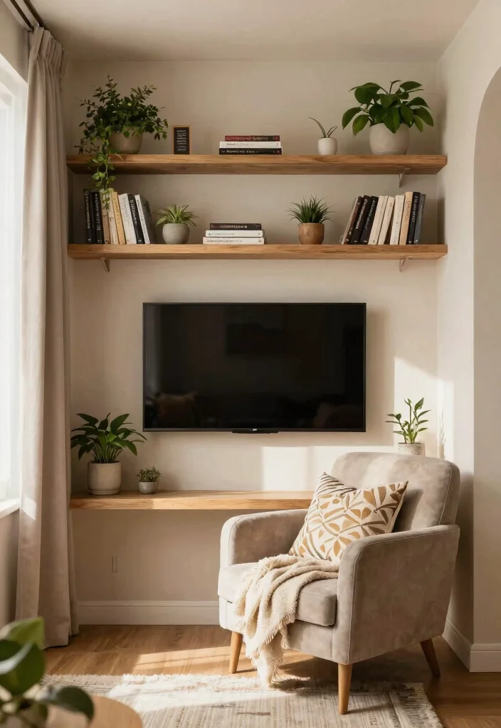 30 Over TV Wall Decor Living Space Ideas for Balanced Design - 30. Create a Cozy Nook 1