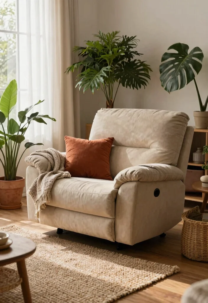 30 Recliner Sofa Living Room Decor Ideas for Comfort and Style - 1. Embrace Earthy Tones 1