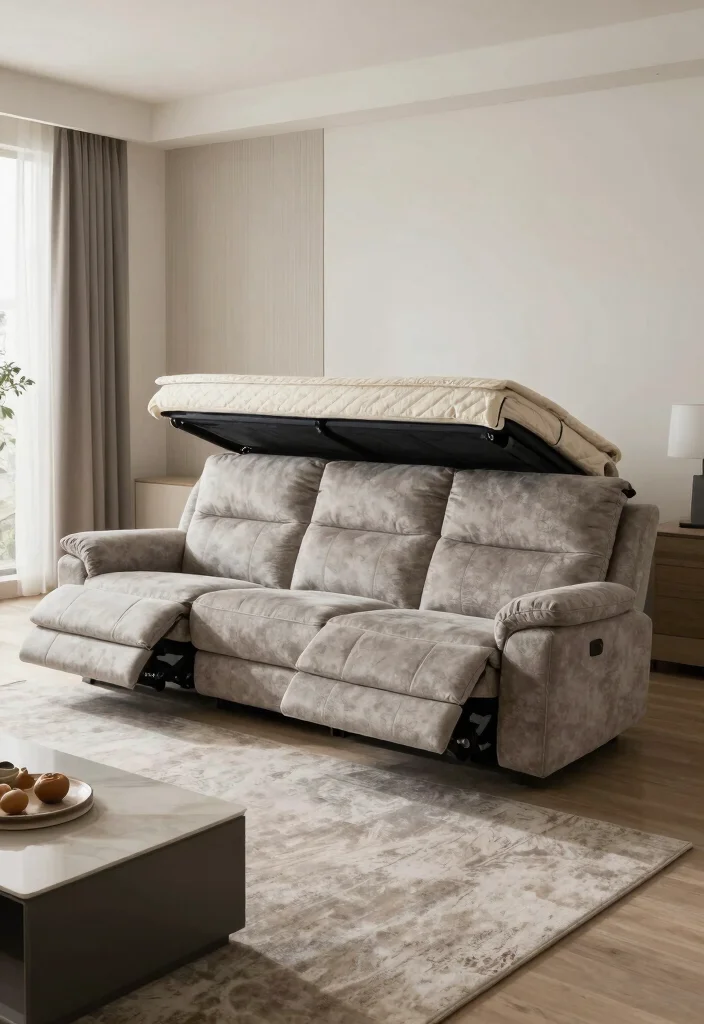 30 Recliner Sofa Living Room Decor Ideas for Comfort and Style - 29. Functional Furniture 1