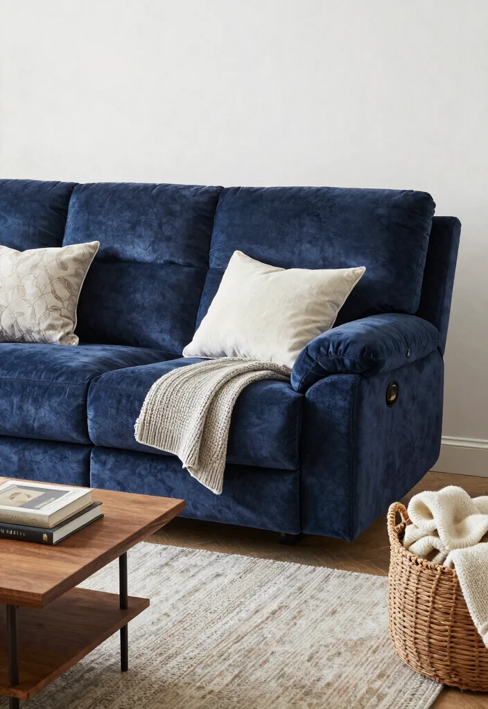 30 Recliner Sofa Living Room Decor Ideas for Comfort and Style - 3. Layer Textures for Depth 1