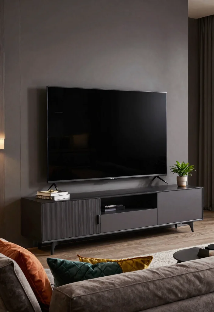 30 Recliner Sofa Living Room Decor Ideas for Comfort and Style - 9. Stylish Media Center 1