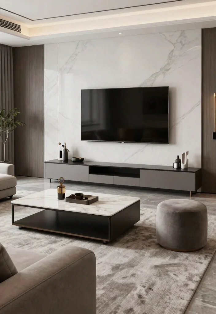 30 TV Wall Decor Living Room Modern Luxury Ideas for Elegant Interiors - 14. Multi-Purpose Furniture 1