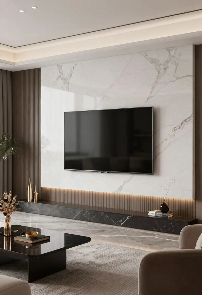 30 TV Wall Decor Living Room Modern Luxury Ideas for Elegant Interiors - 18. Smart TV Solutions 1