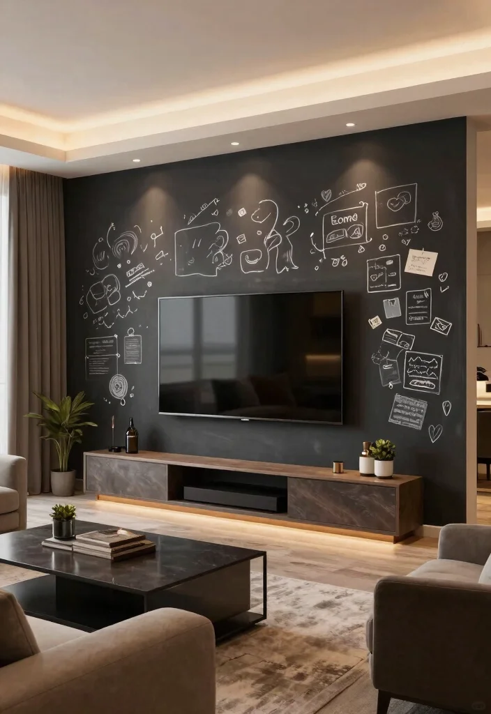 30 TV Wall Decor Living Room Modern Luxury Ideas for Elegant Interiors - 21. Interactive Elements 1