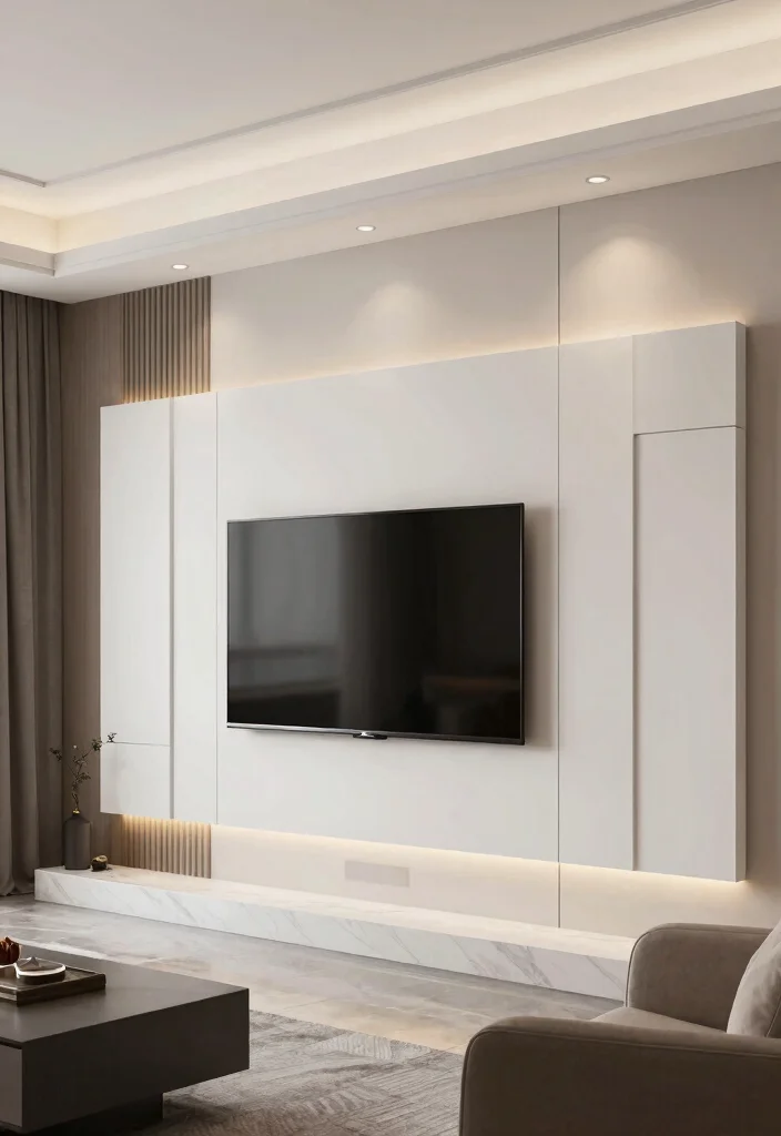 30 TV Wall Decor Living Room Modern Luxury Ideas for Elegant Interiors - 22. Contemporary Wall Panels 1