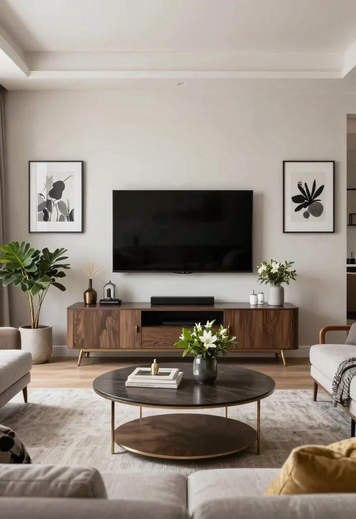 30 TV Wall Decor Living Room Modern Luxury Ideas for Elegant Interiors - 30. Seasonal Decor Changes 1
