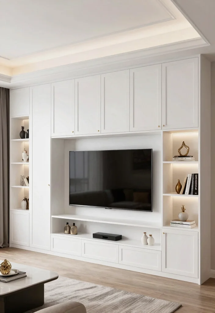 30 TV Wall Decor Living Room Modern Luxury Ideas for Elegant Interiors - 8. Built-In Cabinetry 1