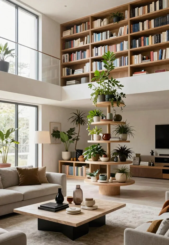 30 Tall Ceiling Living Room Decor Ideas for a Stunning Open Space - 13. Multi-Level Decor 1