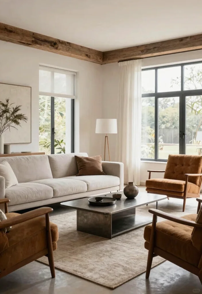 30 Tall Ceiling Living Room Decor Ideas for a Stunning Open Space - 16. Mixing Styles 1