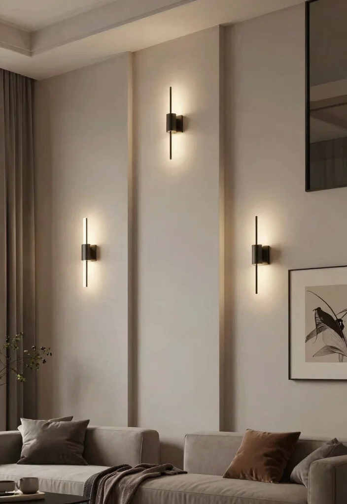 30 Tall Ceiling Living Room Decor Ideas for a Stunning Open Space - 21. Wall-Mounted Lighting 1
