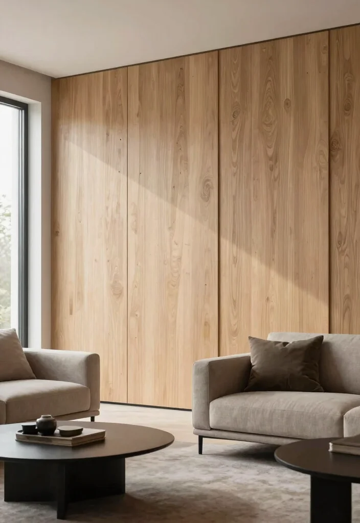 30 Tall Ceiling Living Room Decor Ideas for a Stunning Open Space - 27. Textured Wall Panels 1