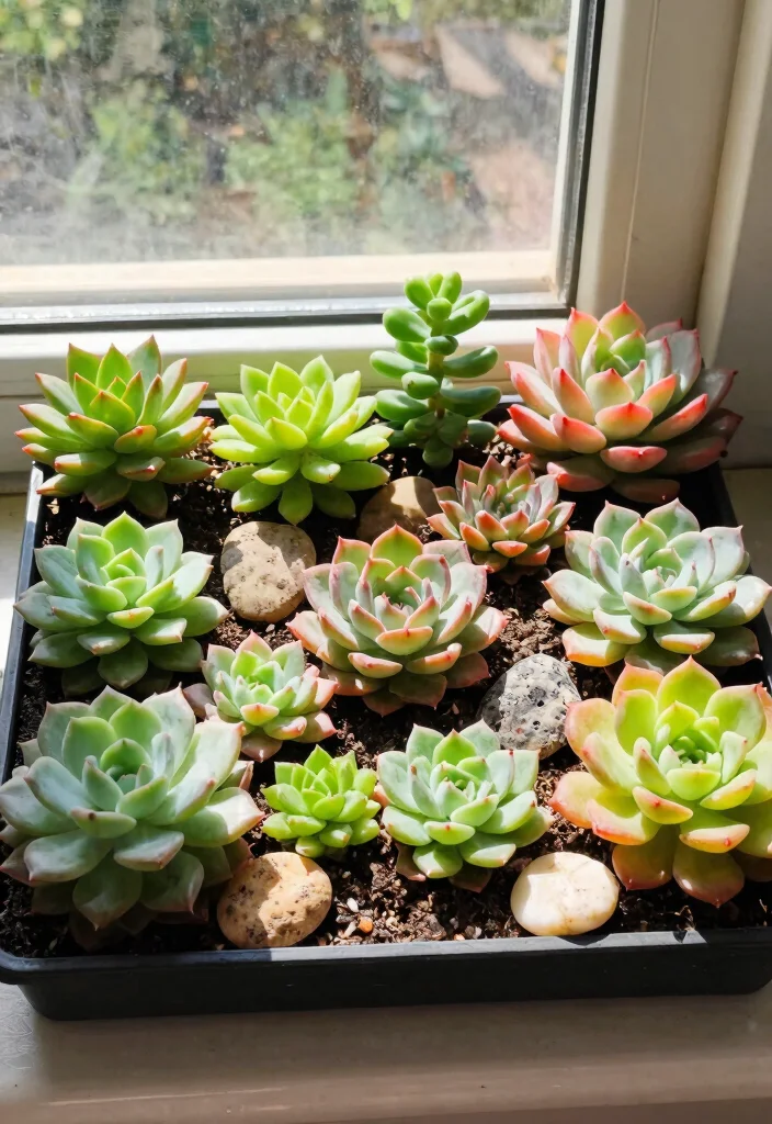 30 Windowsill Decor Living Room Ideas for a Bright Pretty Space - 14. Charming Succulent Gardens 1