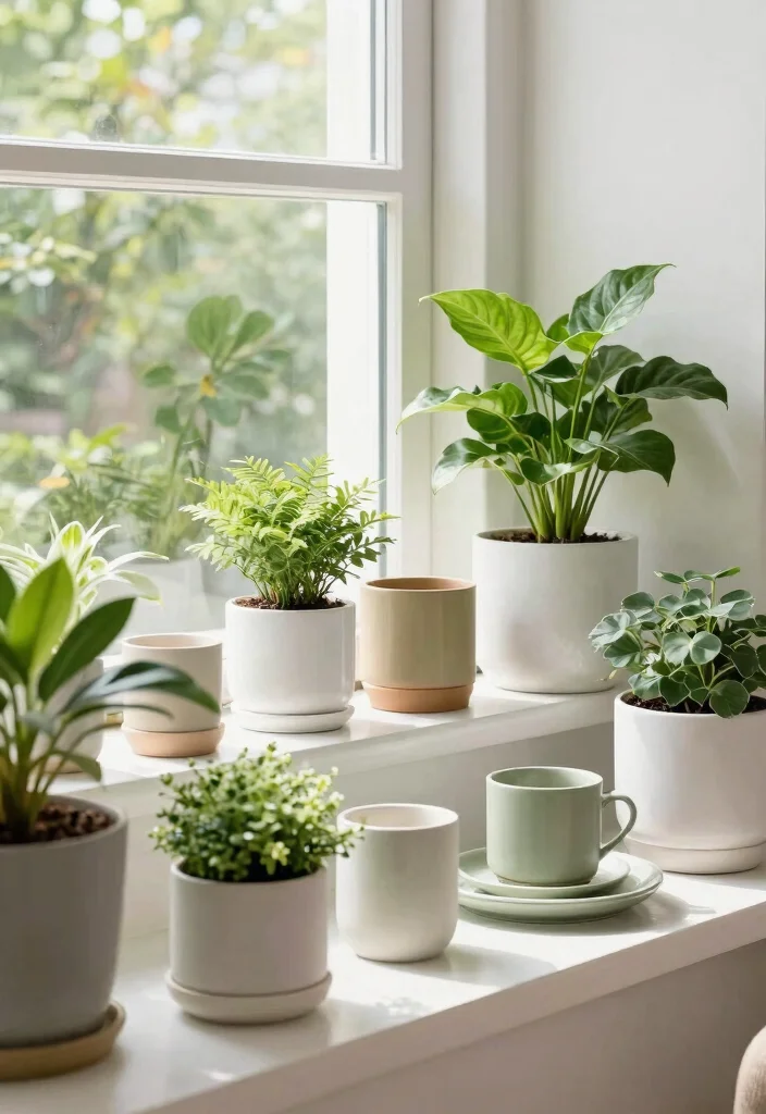 30 Windowsill Decor Living Room Ideas for a Bright Pretty Space - 18. Color-coordinated Displays 1