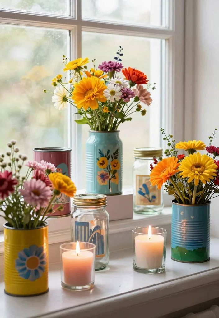 30 Windowsill Decor Living Room Ideas for a Bright Pretty Space - 21. Upcycled Decor Projects 1