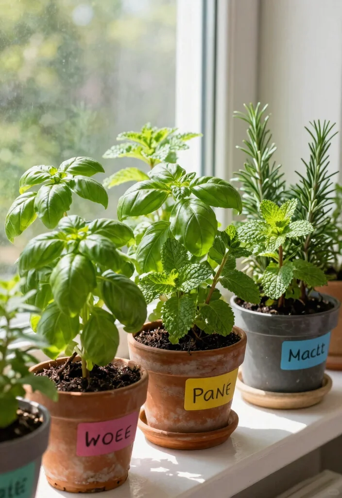 30 Windowsill Decor Living Room Ideas for a Bright Pretty Space - 23. Fragrant Herb Garden 1