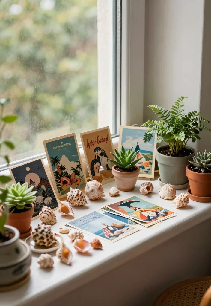 30 Windowsill Decor Living Room Ideas for a Bright Pretty Space - 26. Personal Collections 1