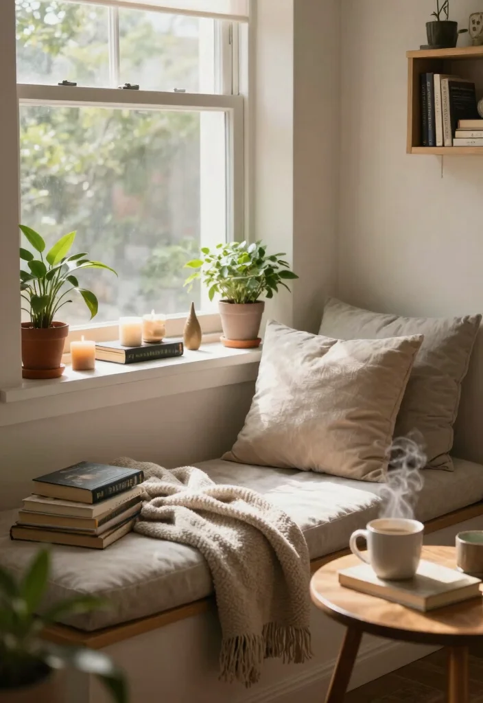 30 Windowsill Decor Living Room Ideas for a Bright Pretty Space - 3. Create a Cozy Reading Nook 1