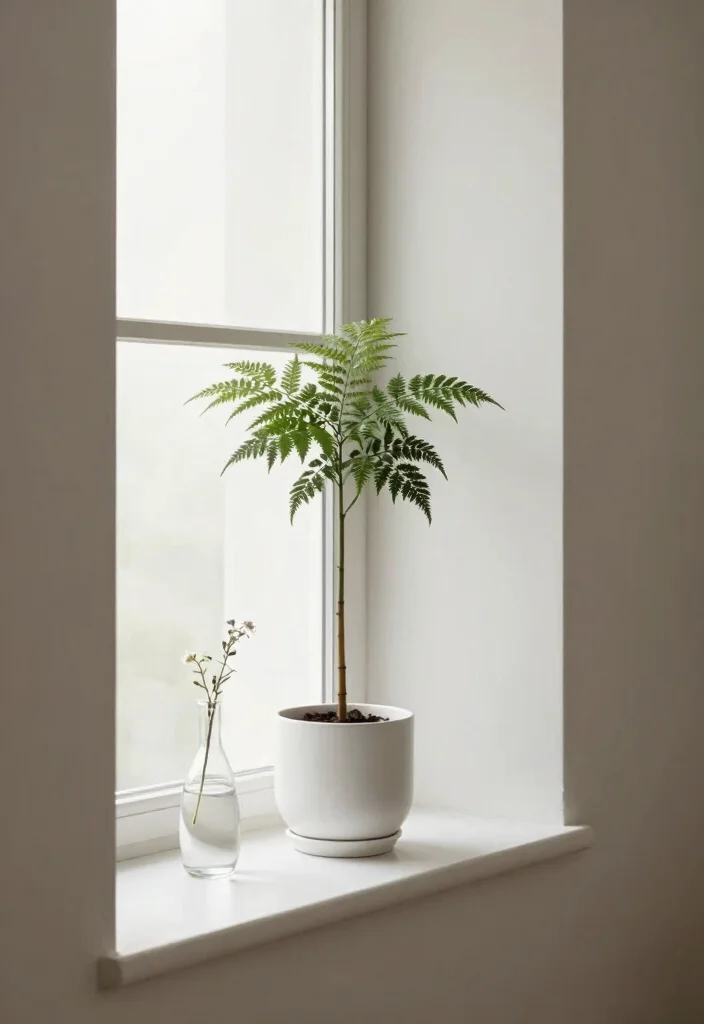 30 Windowsill Decor Living Room Ideas for a Bright Pretty Space - 7. Minimalistic Elegance 1