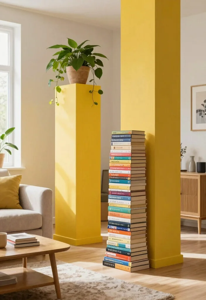 30 Yellow Decor Living Room Ideas for a Cheerful Stylish Space - 15. Yellow Accent Pillars 1