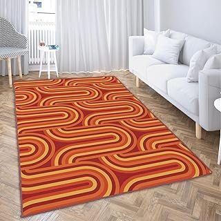 Ansouyi Red and Orange Non-Slip 5x7 ft Area Rugs, Washable Rug Carpet fo...