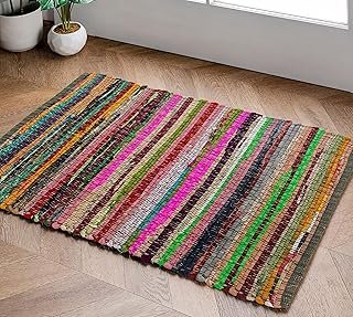 Chardin home - Eco Friendly 100% Recycled Cotton Colorful Chindi Area Ru...