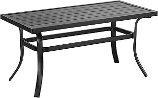 ONBRILL Small Metal Outdoor Coffee Side Table, Steel Coffee Tables for P...