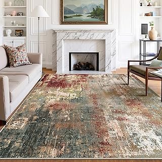RELEANY Washable Area Rugs 8'x10' Non-Slip Modern Abstract Soft for Livi...