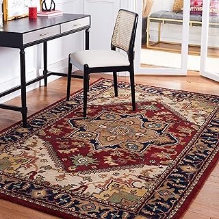SAFAVIEH Area Rug 3x5 - Heritage Collection - Red, Handmade Wool, Tradit...