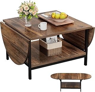 SAYGOER Folding Coffee Table for Living Room, Small Coffee Tables with 2...
