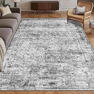 Washable Area Rug 3' x 5 ' Vintage Traditional Persian Mat - Foldable Di...