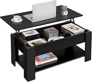 Yaheetech Wooden Coffee Table, Lift Top Coffee Table with Large Hidden S...