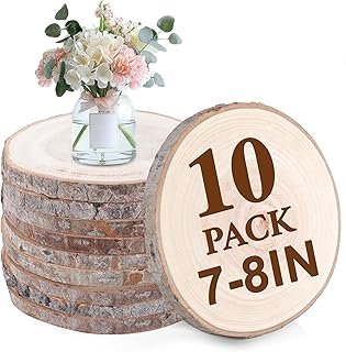 10 Pcs Natural Wood Slices.7-8 Inch Wood Rounds for Weddings Centerpiece...