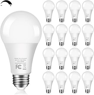 16-Pack Dimmable Light Bulbs - 100W Equivalent, A19 LED Bulbs 1500LM, Wa...