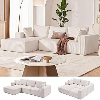 108” Modular Sectional Sofa, Cloud Sectional Couch with Deep Seat, Moder...