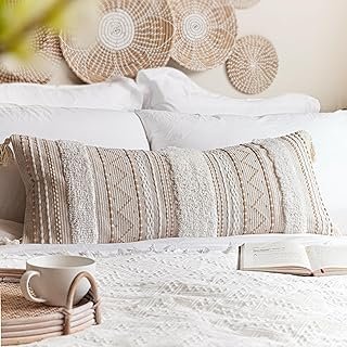 BlissBlush 14x36 Lumbar Pillow Cover for Bed, Rectangular Long Decorativ...