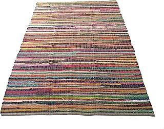 Chardin home - Eco Friendly 100% Recycled Cotton Colorful Chindi Area Ru...