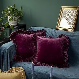 GLORY SEASON Velvet Throw Pillow Cover Soft Decorative Luxurious Solid S...